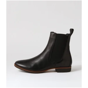 Eos Gazelle Eo Black Leather Black Boots Womens Shoes Casual Ankle Boots