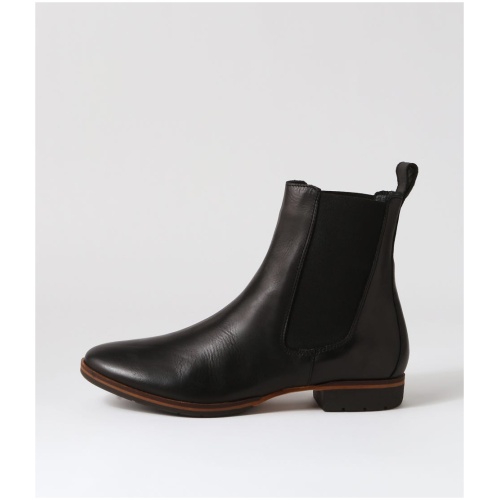 Eos Gazelle Eo Black Leather Black Boots Womens Shoes Casual Ankle Boots