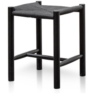 Erika Oak Low Stool - Black by Interior Secrets - AfterPay Available