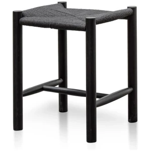 Erika Oak Low Stool - Black by Interior Secrets - AfterPay Available