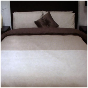 Essentially Home Living Chocolate 3 Tone Quilt Cover Set + Fitted Sheet Queen