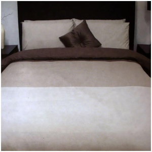 Essentially Home Living Chocolate 3 Tone Quilt Cover Set + Fitted Sheet Single