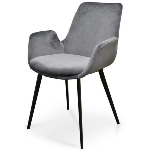 Ex Display - Alice Dining Chair - Dark Grey Velvet by Interior Secrets - AfterPay Available