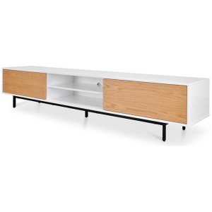 Ex Display - Blake 2.3m Wooden TV Entertainment Unit - Lowline - Natural by Interior Secrets - AfterPay Available