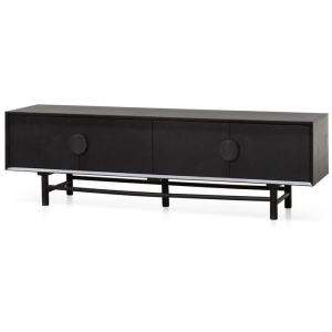 Ex Display - Ducan 1.8m Wooden TV Entertainment Unit - Black by Interior Secrets - AfterPay Available