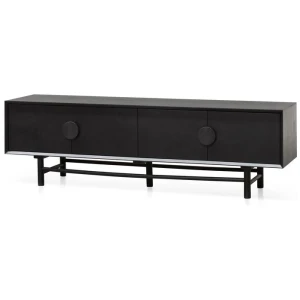 Ex Display - Ducan 1.8m Wooden TV Entertainment Unit - Black by Interior Secrets - AfterPay Available
