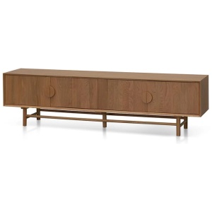 Ex Display - Ducan 2.1m TV Entertainment Unit - Natural Wood by Interior Secrets - AfterPay Available