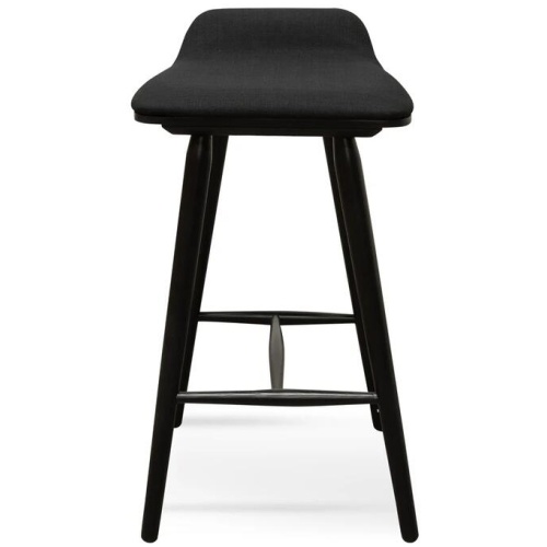 Ex Display - Finn 65cm Fabric Bar Stool - Black by Interior Secrets - AfterPay Available