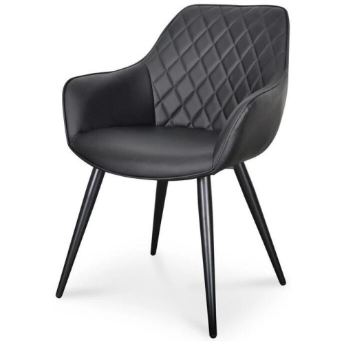 Ex Display - George Dining Chair - Black PU by Interior Secrets - AfterPay Available