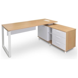 Ex Display - Halo 180cm Executive Office Desk With Right Return - Natural by Interior Secrets - AfterPay Available