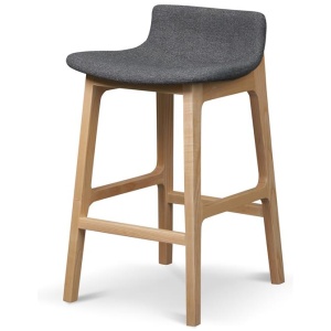 Ex Display - Harris 65cm Grey Bar Stool - Natural Legs by Interior Secrets - AfterPay Available