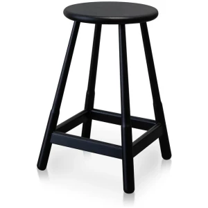 Ex Display - Hathor Wooden Bar stool - Ash Black by Interior Secrets - AfterPay Available