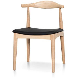 Ex Display - Henrik Dining Chair - Natural Ash with Black Seat by Interior Secrets - AfterPay Available