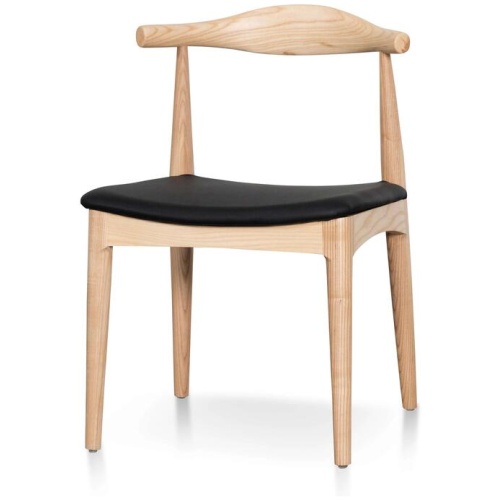 Ex Display - Henrik Dining Chair - Natural Ash with Black Seat by Interior Secrets - AfterPay Available