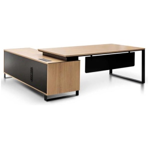 Ex Display - Janell 2.3m Right Return Office Desk - Natural by Interior Secrets - AfterPay Available