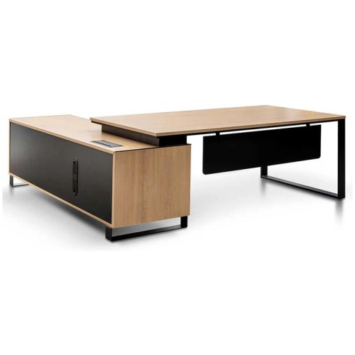 Ex Display - Janell 2.3m Right Return Office Desk - Natural by Interior Secrets - AfterPay Available