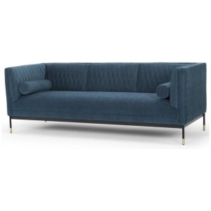 Ex Display - Janie 3 Seater Fabric Sofa - Dusty Blue by Interior Secrets - AfterPay Available