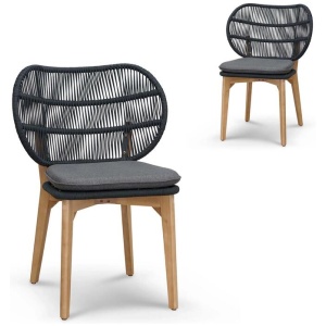 Ex Display - Jorge Outdoor Dining Chair - Anthracite Grey Cushion by Interior Secrets - AfterPay Available