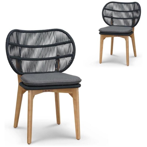 Ex Display - Jorge Outdoor Dining Chair - Anthracite Grey Cushion by Interior Secrets - AfterPay Available