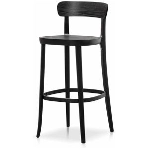 Ex Display - Josue 75cm Wooden Bar Stool - Full Black by Interior Secrets - AfterPay Available