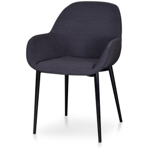 Ex Display - Lynton Fabric Dining Chair - Black by Interior Secrets - AfterPay Available