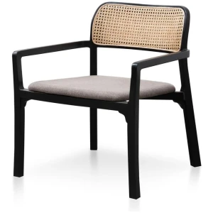 Ex Display - Madeline Fabric Armchair - Caramel Grey with Black Legs by Interior Secrets - AfterPay Available