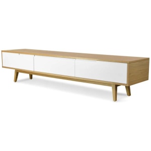 Ex Display - Marc 2.1m Wooden Scandinavian TV Unit - Lowline - Natural by Interior Secrets - AfterPay Available