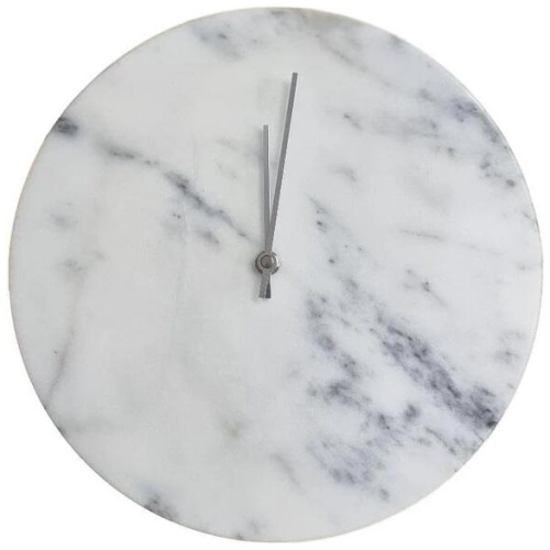 Ex Display - Marcella Marble Wall Clock - White by Interior Secrets - AfterPay Available