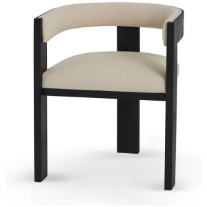 Ex Display - Miles Black ELM Dining Chair - Light Beige by Interior Secrets - AfterPay Available