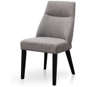 Ex Display - Rivera Fabric Dining Chair - Graphite Grey - Black Legs by Interior Secrets - AfterPay Available