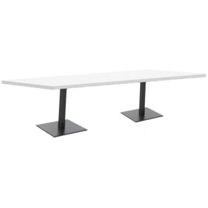 Ex Display - Scope 2.4m Boardroom Rectangular Office Table - White Top with Black Legs by Interior Secrets - AfterPay Available