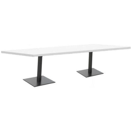 Ex Display - Scope 2.4m Boardroom Rectangular Office Table - White Top with Black Legs by Interior Secrets - AfterPay Available