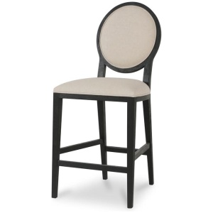 Ex Display - Set of 2 - Lula 65cm Black Frame Bar Stool - Light Beige by Interior Secrets - AfterPay Available
