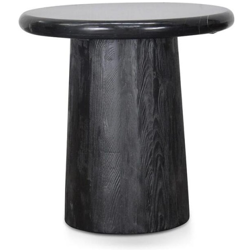 Ex Display - Sinclair Black Marble Round Side Table by Interior Secrets - AfterPay Available