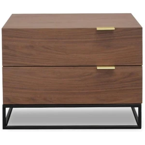 Ex Display - Talia Wooden Bedside Table - Walnut by Interior Secrets - AfterPay Available