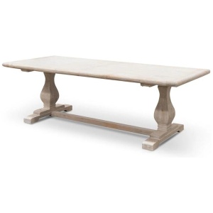Ex Display - Titan Reclaimed 2.4m ELM Wood Dining Table - Rustic White Washed by Interior Secrets - AfterPay Available