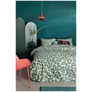 Fabrice Cotton Percale Green Quilt Cover Sets by Bedding House Queen