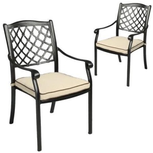 Fiji Metal Outdoor Dining chair with cushions (1 pair)