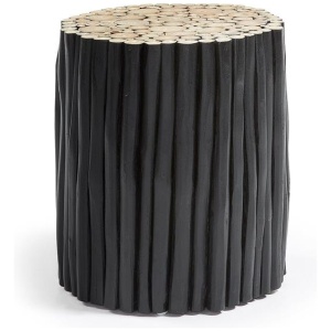 Filippo Teak Stool - Black by Interior Secrets - AfterPay Available