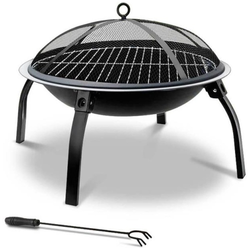 Fire Pit BBQ Charcoal Smoker Portable Outdoor Camping Pits Patio Fireplace 22"