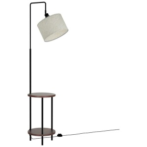 Floor Lamp 2 Tier Shelf Storage LED Light Stand Home Room Adjustable Head