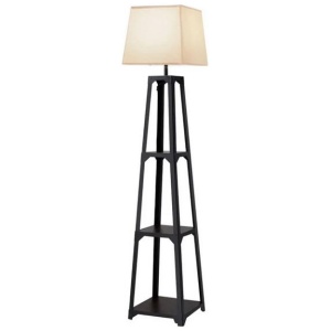 Floor Lamp 3 Tier Shelf Storage LED Light Stand Home Room Vintage White
