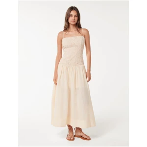 Forever New Women's Cara Crochet Midi Dress in Neutral