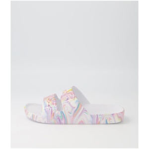 Freedom Moses Slides W Fm Yuma White Smooth Yuma White Sandals Womens Shoes Casual Sandals Flat Sandals