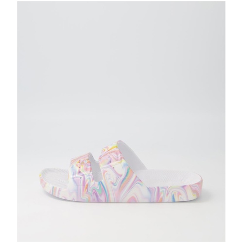 Freedom Moses Slides W Fm Yuma White Smooth Yuma White Sandals Womens Shoes Casual Sandals Flat Sandals