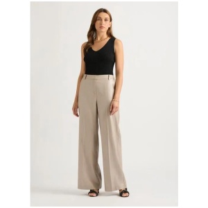 Freida Foiled Linen Wide Leg Pant