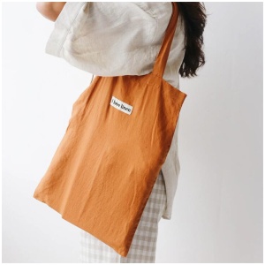 French Flax Linen Market Bag in Ochre