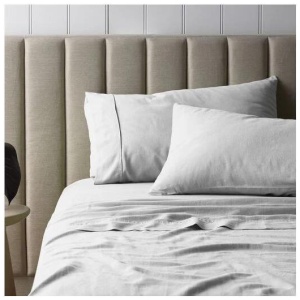 French Linen Cotton White Sheet Set by Vintage Design Homeware Single