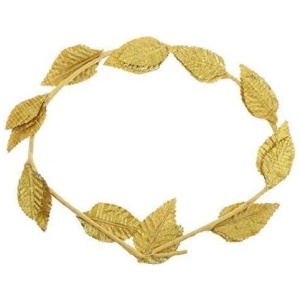 GOLD LEAF WREATH Greek Headband Crown Leaves Band Roman Costume Dress Party