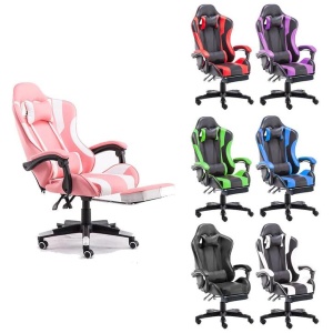 Gaming Chair Office Computer Seating Racing PU Executive Racer Recliner Large Black
